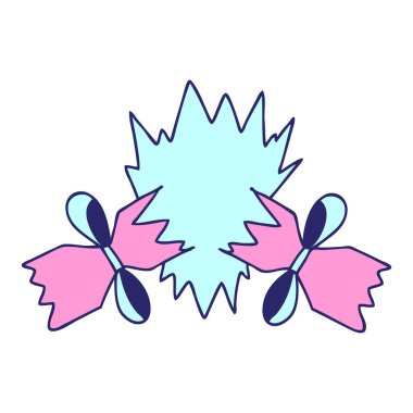 El çizimi tuhaf çizgi film Krakeri parlak neon renginde çekti