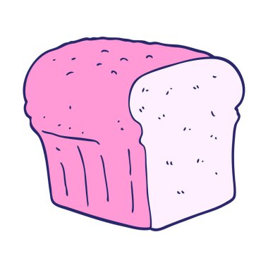 Parlak neon renkli ekmeğin düz renk çizimi