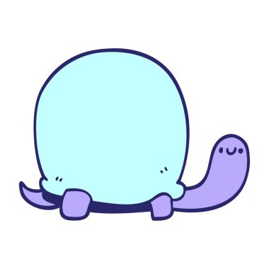 Parlak neon renkli şirin karikatür kaplumbağası