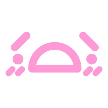 parlak neon renkli mutsuz yüz simgesi