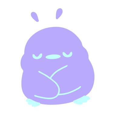 Parlak neon renkli şirin yavru kuş.