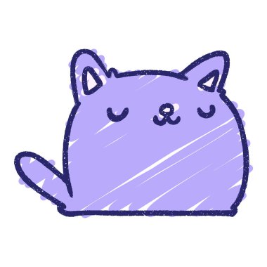 Sevimli Kedi Tebeşiri Parlak neon rengi çiziyor