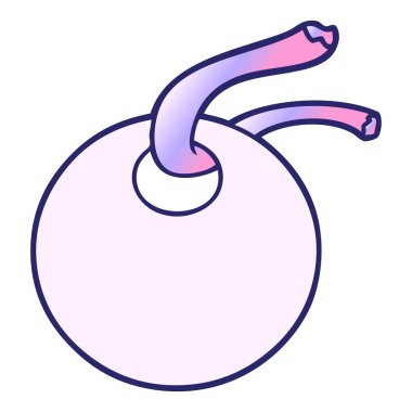 çizgi film hediye etiketi parlak neon rengi