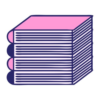 Parlak neon renkli bir kitap yığını.