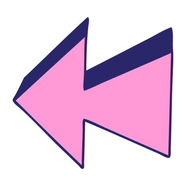 Parlak neon renginde el çizimi tuhaf çizgi film oku