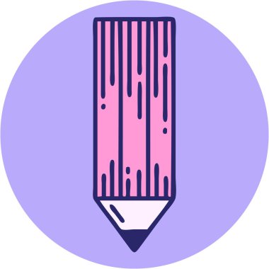 Parlak neon renkli bir kalemin ikonik dövme görüntüsü