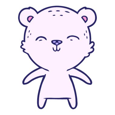 Kutup ayısı çizgi filmi parlak neon renkli.