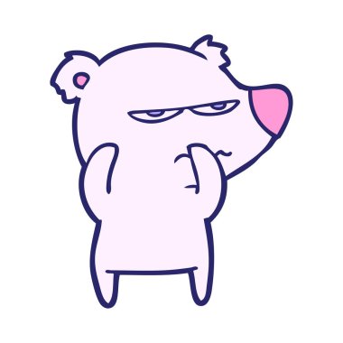 Parlak neon renkli kızgın ayı kutup karikatürü