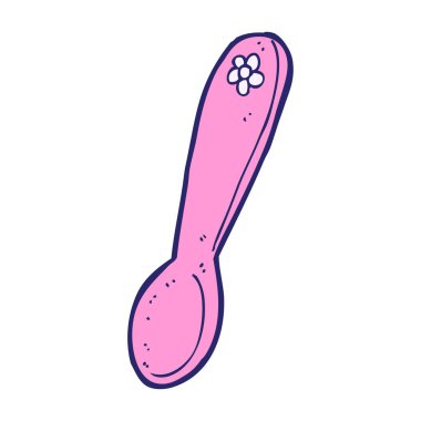 parlak neon renkli çizgi film kaşığı