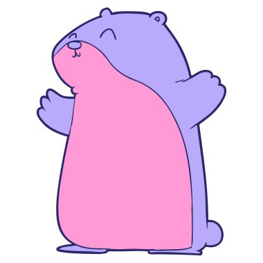 parlak neon renkli çizgi film hamsterı