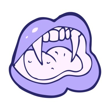 parlak neon renkli vampir dudakları