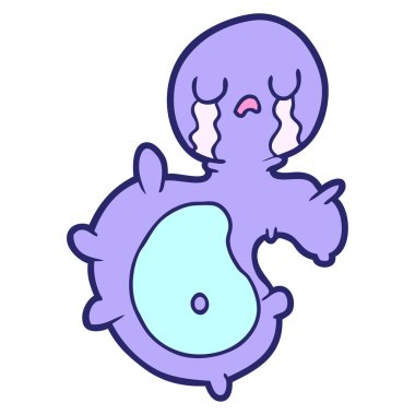 parlak neon renkli çizgi film mikrobu