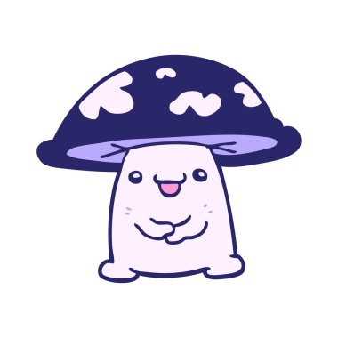 parlak neon renkli mantar karakteri