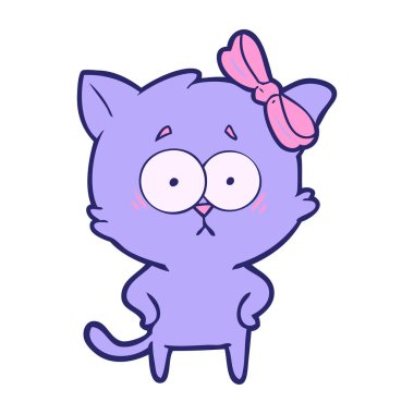 parlak neon renkli çizgi film kedisi