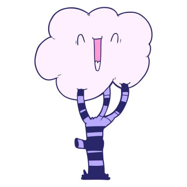 parlak neon renkli çizgi film gülme ağacı