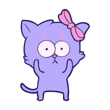 parlak neon renkli çizgi film kedisi