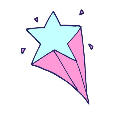 parlak neon renkli çizgi film yıldızı