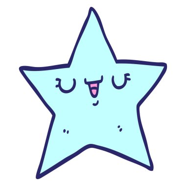 parlak neon renkli çizgi film yıldızı