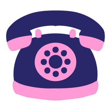 Parlak neon renkli eski tarz telefon