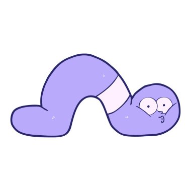 parlak neon renkli çizgi film solucanı