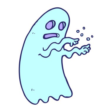 parlak neon renkli çizgi film hayaleti