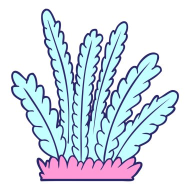 parlak neon renkli bitkiler yetiştiren çizgi film