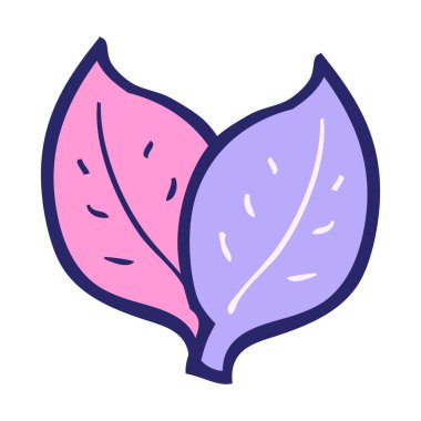 parlak neon renkli çizgi film yaprağı