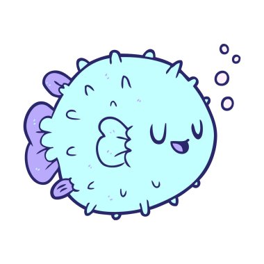 parlak neon renkli balon balığı