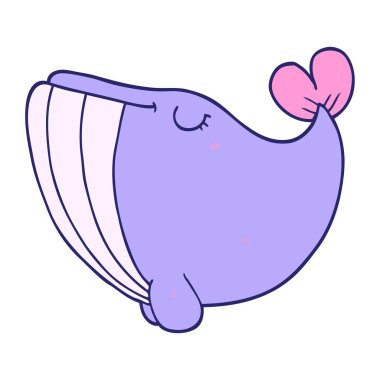 parlak neon renkli çizgi film balinası