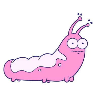 Parlak neon renkli komik bir tırtıl.