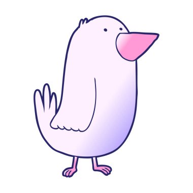 parlak neon renkli çizgi film kuşu