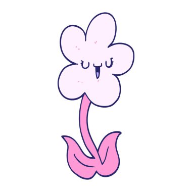 parlak neon renkli neşeli yüzlü karikatür çiçeği