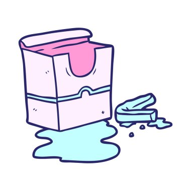 çizgi film boş patates kızartması kutusu parlak neon renkli.