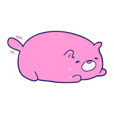 Parlak neon renkli şirin çizgi film kedisi.