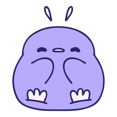 parlak neon renkli şirin bir penguen karikatürü