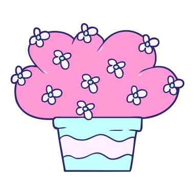 parlak neon renkli çizgi film bitkisi