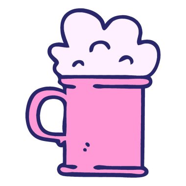 çizgi roman tarzı garip çizgi film birası parlak neon renkli tankard