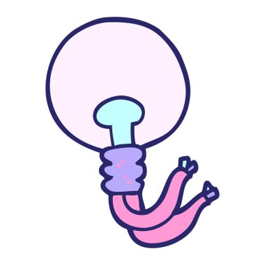 çizgi film karalaması parlak neon rengi