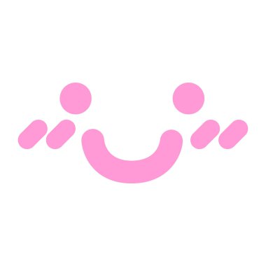 Parlak neon renkte kızaran mutlu yüz simgesi