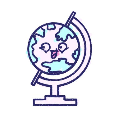 Coğrafya Küre Tebeşiri Parlak neon rengi çiziyor