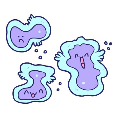 parlak neon renkli çizgi film hücreleri