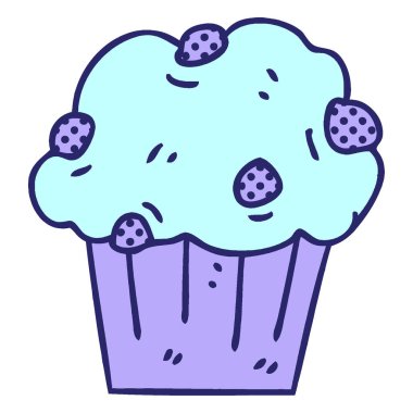 Çizgi roman tarzı, parlak neon renkli çikolatalı pasta.