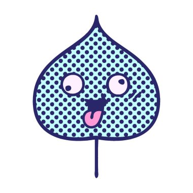 parlak neon renkli dışavurumsal yaprağın çizgi filmi