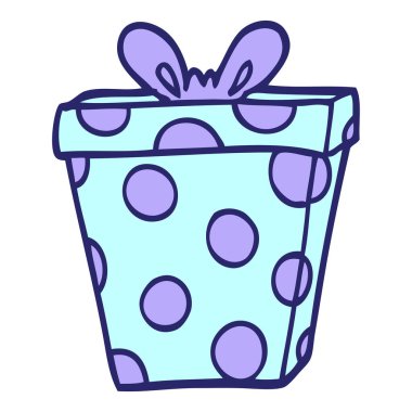 çizgi film karalaması parlak neon rengine sarılmış hediye