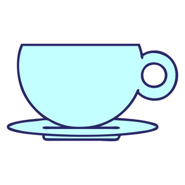 parlak neon renkli kahve ya da çay fincanı karikatürü