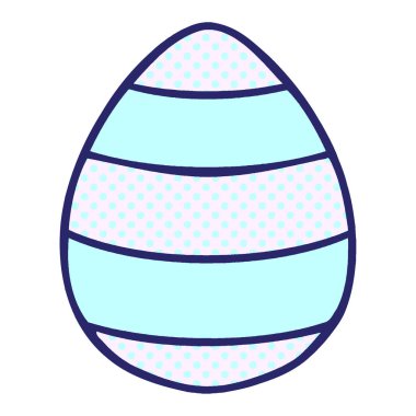 Çizgi roman tarzı tuhaf Paskalya yumurtası parlak neon renkli.