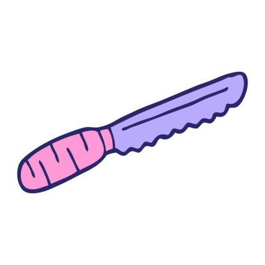 karikatür ekmek bıçağı parlak neon renginde