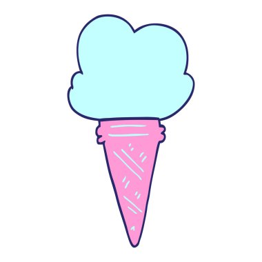 Yüzü parlak neon renkli çizgi film dondurması.