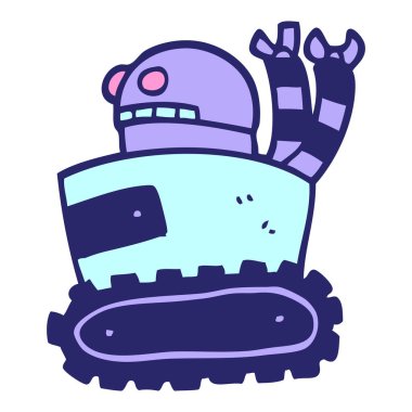 parlak neon renkli karalama robotu