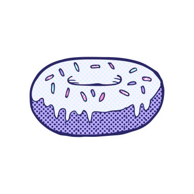 parlak neon renkli çizgi film donutu
